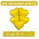 Foil ball 9 "Gold", mini-heart, without a valve, a set of 5 pcs.