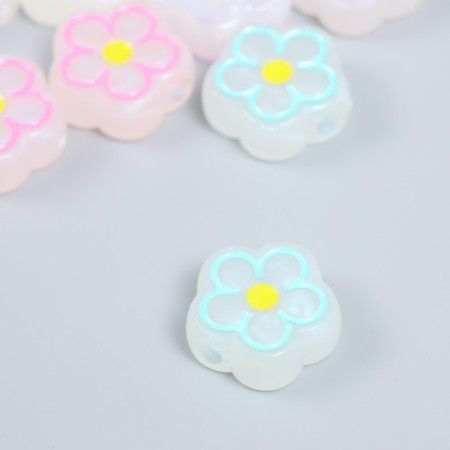 Busina Plastic "Flower with Contour" phosphorus mix 1.9x1.9x0.8 cm-1
