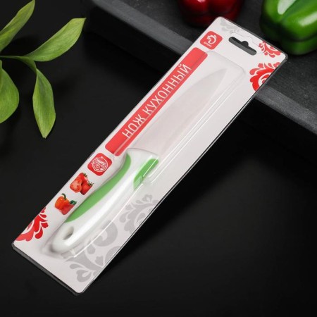 Knife ceramic shares "Smart", blade 10 cm, green color-2