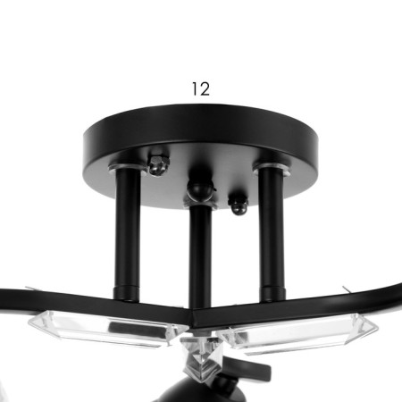 Ceiling chandelier "Arron" E27 3x40W Black 49x49x24cm-7