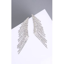 Hanging earrings with rhinestones 