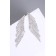 Hanging earrings with rhinestones "Eternal radiance" waterfall, white color in silver