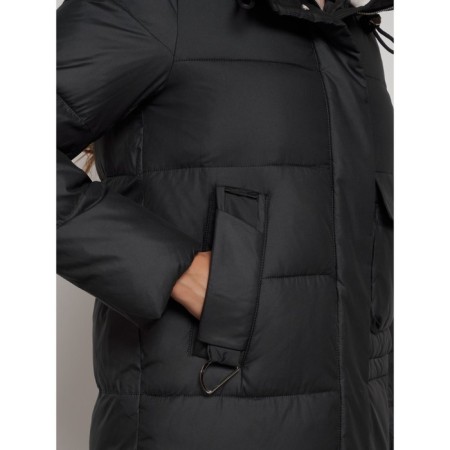 Coat insulated winter female, size 46, black color-12