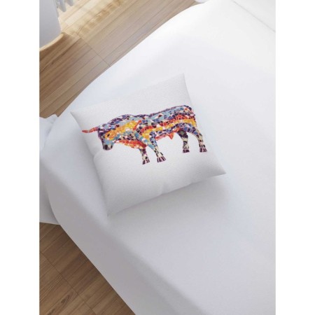 Decorative pillowcase "Mosaic bull", on a zipper, size 45x45 cm-1