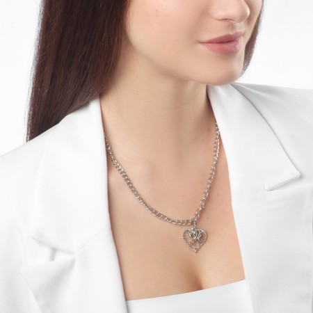 Puke "Spider" in the heart, color silver, 42 cm-3