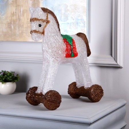 LED figure "horse" 40 × 32 × 16 cm, acrylic, 40 LED, 220 V, glow of white-1