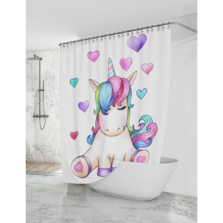 Bath curtains "Rainbow unicorn" 180x200 cm, BT-829201
