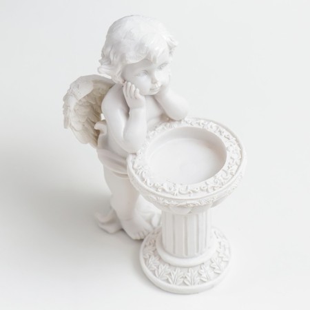 Polystone candlestick "Snowty angel at the column" 15x10x6.5 cm-4