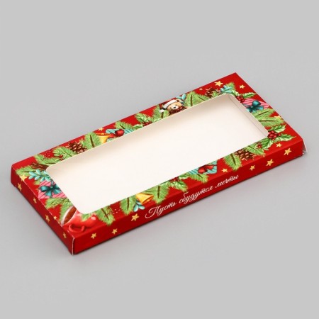 Gift box for tiles of chocolate with the window "Believe in miracles", 17.1 x 8 x 1.4 cm-1