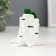 Kashpo concrete "stump birch" 7.5x8.5x7 cm with moss (moss green stabilized)