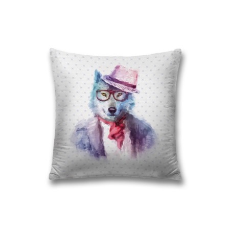 Pillowess decorative “Wolf in a hat”, on a zipper, size 45x45 cm