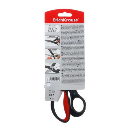 Scissors 3 in 1, Erichkrause "Santoku", 20.5 cm, for paper, coach, nippers, blister-11