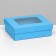 The box is folding, the lid is, with a window, turquoise, 16.5 x 12.5 x 5.2 cm