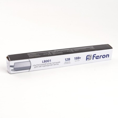 Electronic transformer for 12 W LED tape, Feron, LB001, 1.5A, 18 W-1