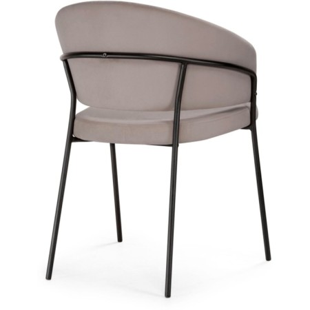 Chair on the metal frame Leo Metal/velor, black/cappuccino 56x52x80 cm-3