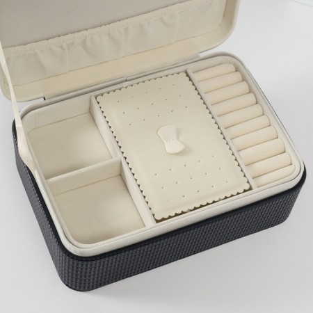 Casket to the leatherette for jewelry "Bow" White-Cherry 17x23.5x10 cm-3