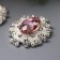 Decor for creativity Metal "Medallion Patal" light pink crystal 2.6x2.4 cm