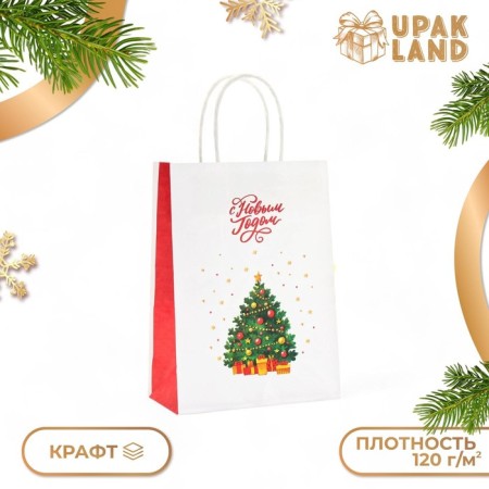 New Year. Package Paper gift New Year's craft "New Year" 15 x 21 x 8 cm.