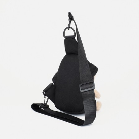 Bag over the shoulder, baby with a toy, black color, 12x7x20 cm-2