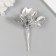Artificial plant for creativity "Round leaves" 1 bouquet = 6 branches silver 13 cm