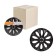 Wheel caps 15 "Voltek", black gloss, chrome ring, set 2 pcs, AWCC-15-30