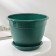 Pot for flowers with a pallet "Antik", 1.6 l, d = 17 cm, color malachite