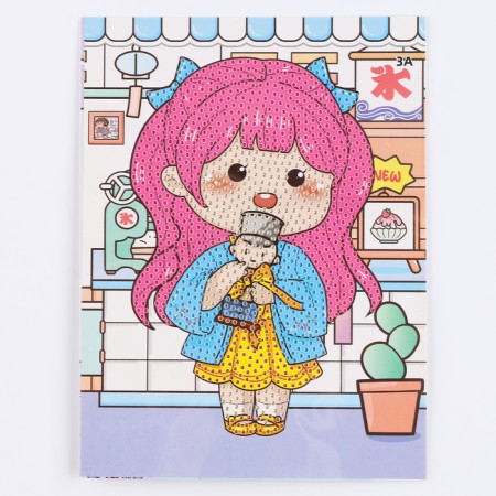Diamond embroidery with a partial filling of Ichigo, 13.7 × 18.3 cm, cardboard-2