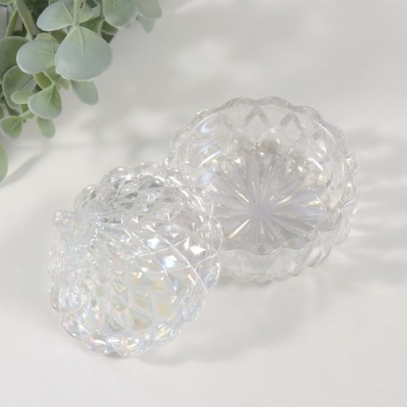 Casket glass "Lukovka" Transparent holography 8x8x8 cm-1