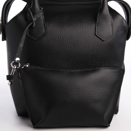 Women's bag with a zipper, with a cosmetic bag, black color-4