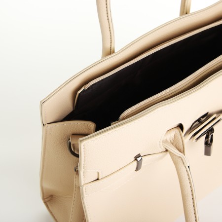 Bag Women's Tout, on a zipper, the color of a light beige-5