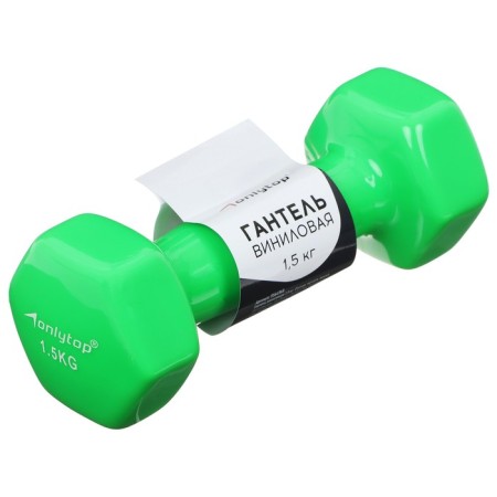Vinyl dumbbells onlytop, 1.5 kg, green color
