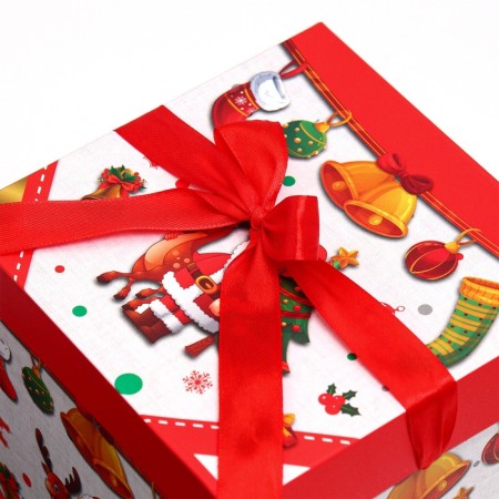 New Year. Box a gift New Year's folding "Santa Claus and Christmas tree" 15x15x15 cm.-2