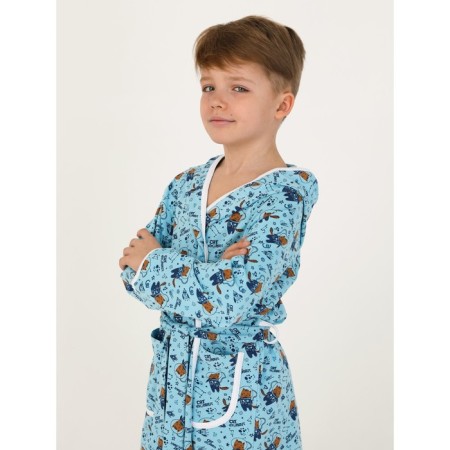 Children's robe with a hood, height 116 cm-5
