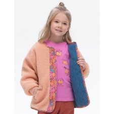 Bilateral jacket for girls, height 116 cm, jeans color