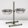 Stand with bowls, 2 x 2.5 l, height 60 cm, collapsible, green