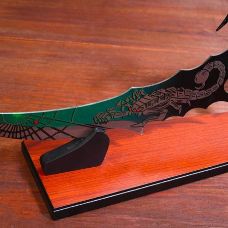Souvenir knife on the stand, scorpion on the blade and handle, 53.5 cm-4