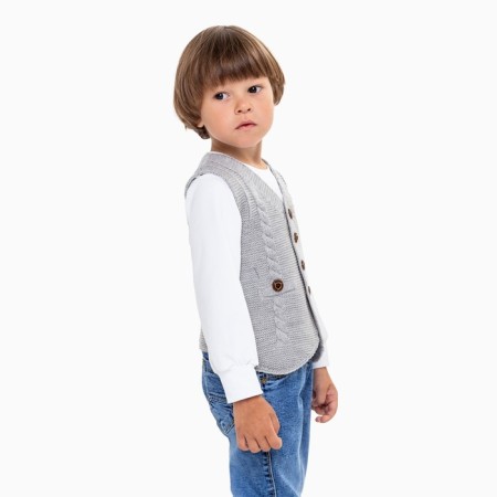 Vest for a boy, gray color, height 98 cm-1