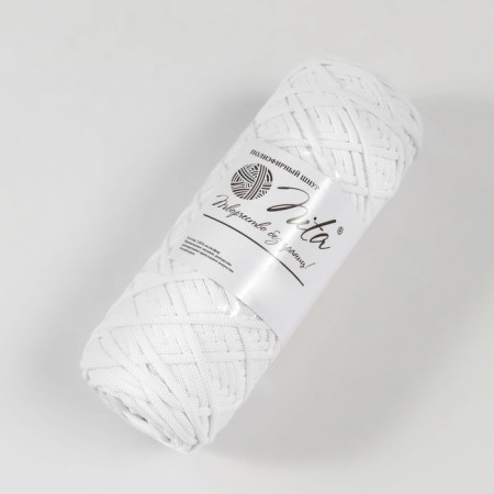 Knitting cord 100% polyester, width 3 mm 100m (white)-1