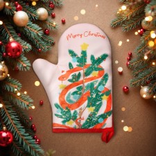 Варежка-прихватка "Merry Christmas" 20х27см,100% п/э
