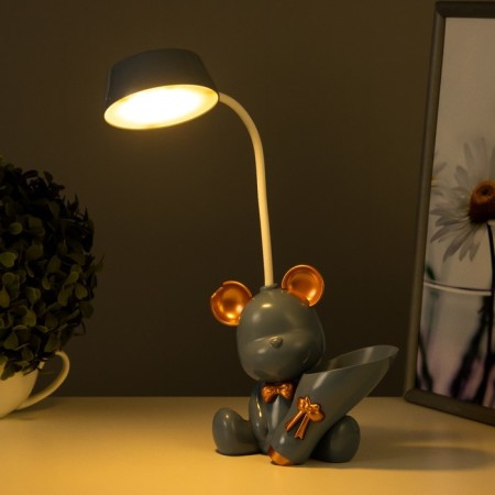Table lamp with a "bear" LED 2W 3000K USB battery blue 15x14x30 cm-2