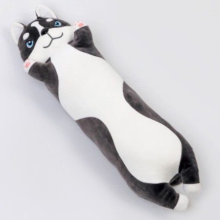 Soft toy "Husky", 80 cm, gray-white color-1
