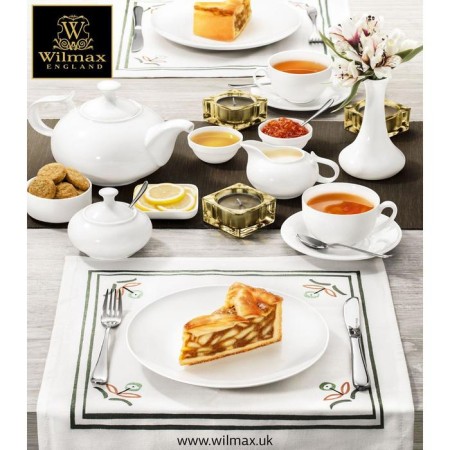 Porcelain porcelain plate with a thickened edge Wilmax Olivia Pro, D = 18 cm, white color-4