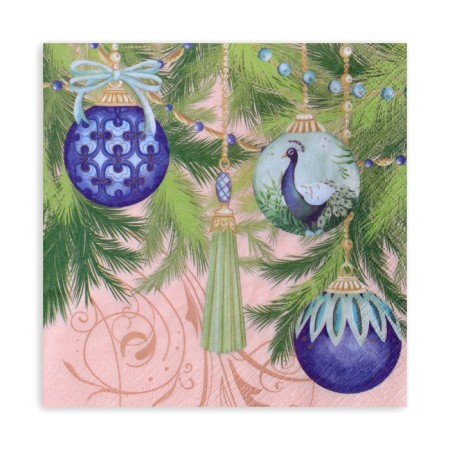 New Year's napkins paper Grandpero Deluxe "Luxurious Christmas tree", 3 layers, 33x33 cm, 20 pcs-1