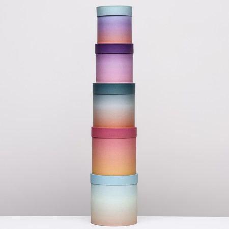 A set of round gift boxes 5 in 1 “gradient 2”, 20 × 20 × 20–13.5 × 13.5 × 13.5 cm-2