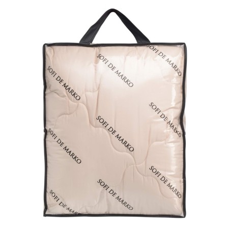 Demi -season blanket, size 155x215 cm, beige color-3