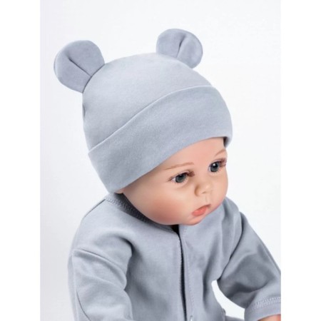 Children's cap Amarobaby Nature Essence Bear, size 42-44, color gray color-5