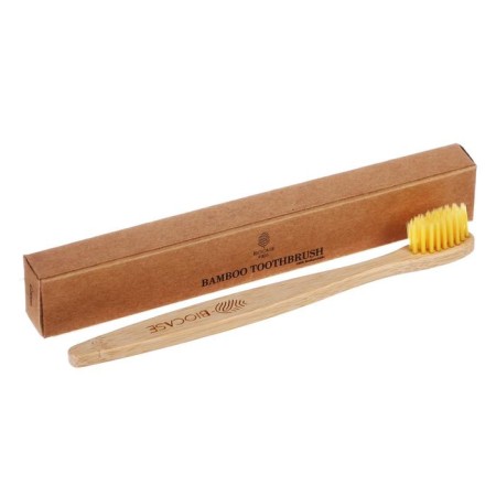 Biocase bamboo toothbrush, mini, yellow-5