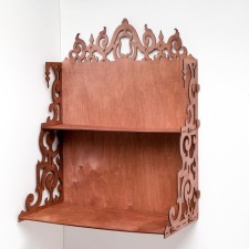 Decorative shelf, walnut, 58x46x25 cm