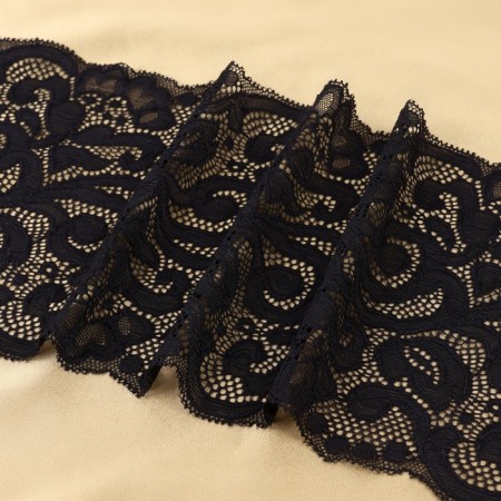 Lace elastic fabric, 175 mm × 23 ± 1 m, black color-2