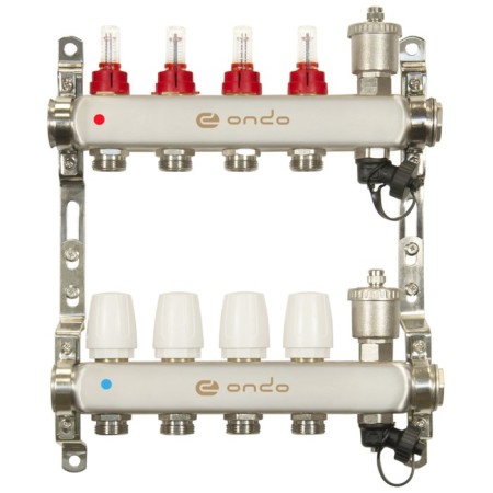 Collector Group ONDO, 1 "X3/4", 4 outputs, with consumables, stainless steel